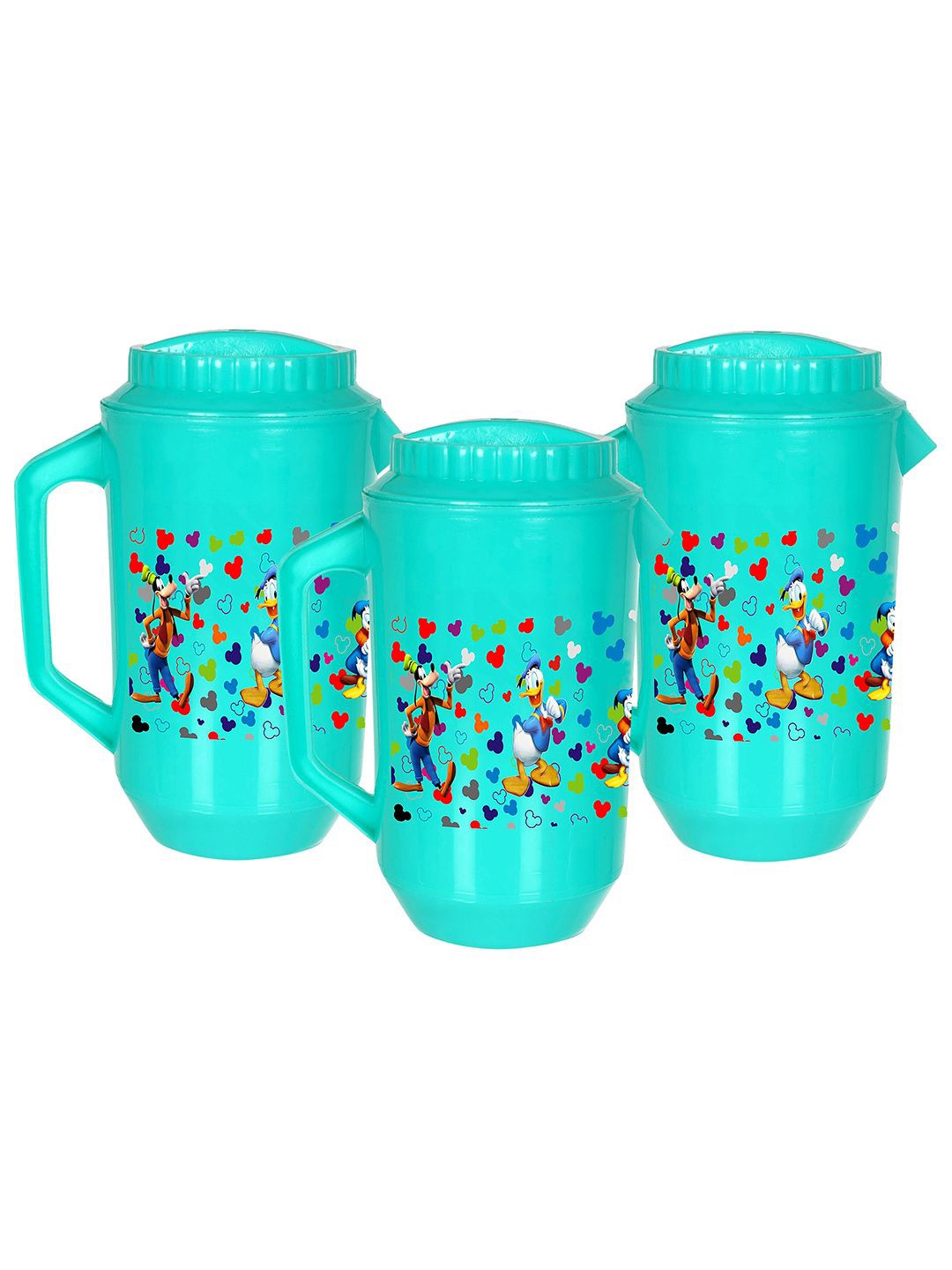 

Kuber Industries Green 3 Pieces Disney Printed Water Jugs 2 L Each