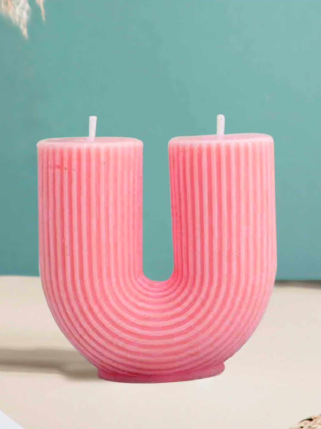 

TIED RIBBONS Pink Fruit Temptation Scented 6-8 Hours Burn Time Pillar Candle
