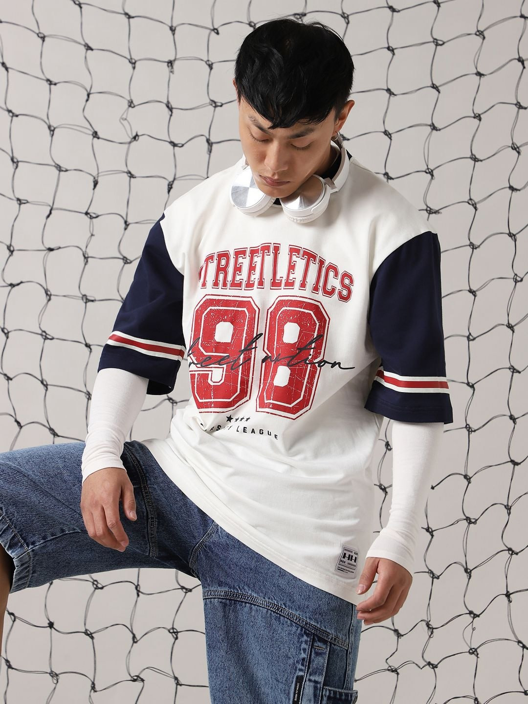 

Hubberholme Men Colourblocked Varsity Printed T-shirt, White