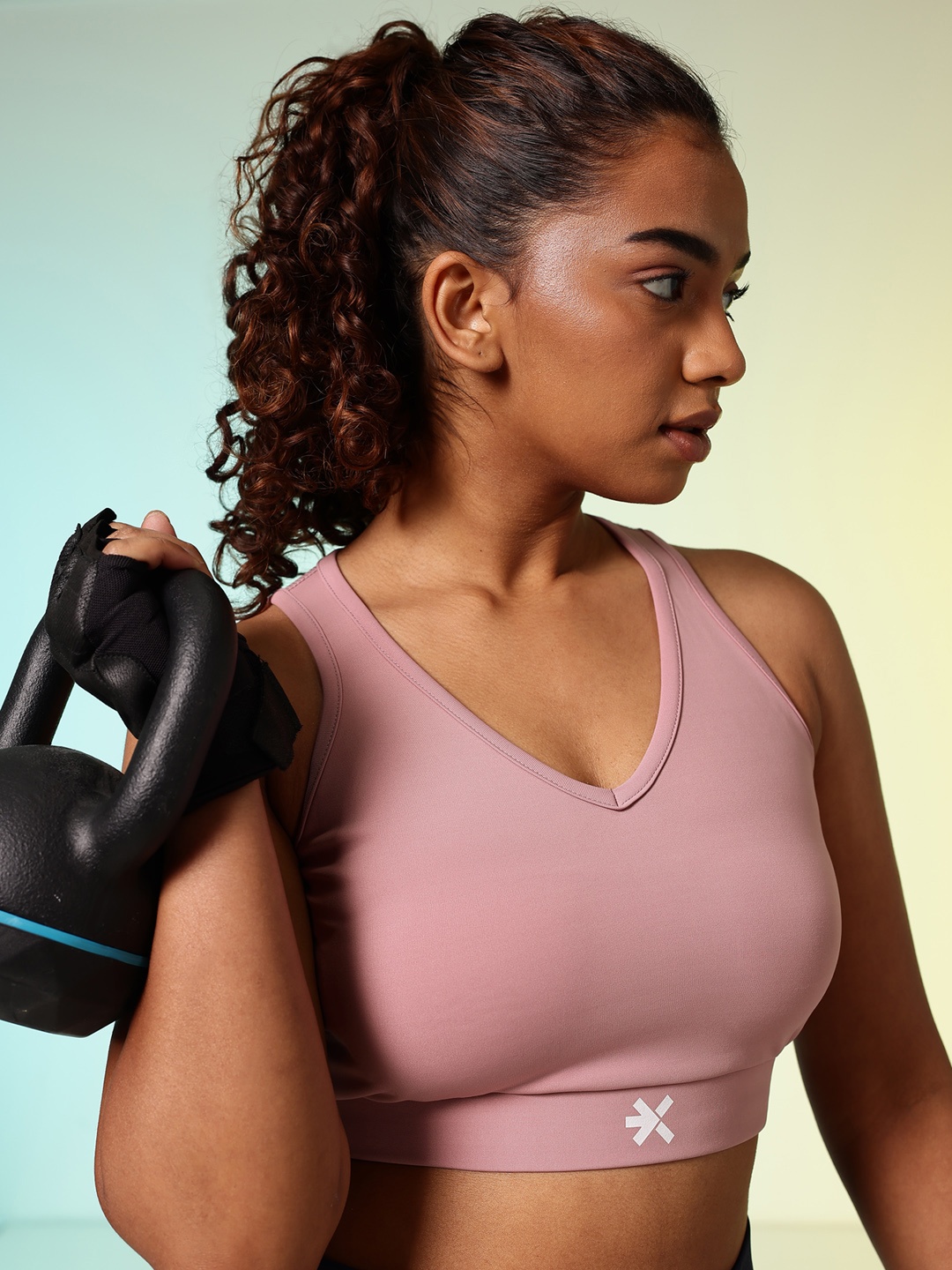 

HRX by Hrithik Roshan Lightly Padded Rapid-Dry Training Bra HR_SS25_W_BA_KT061_03_C, Mauve