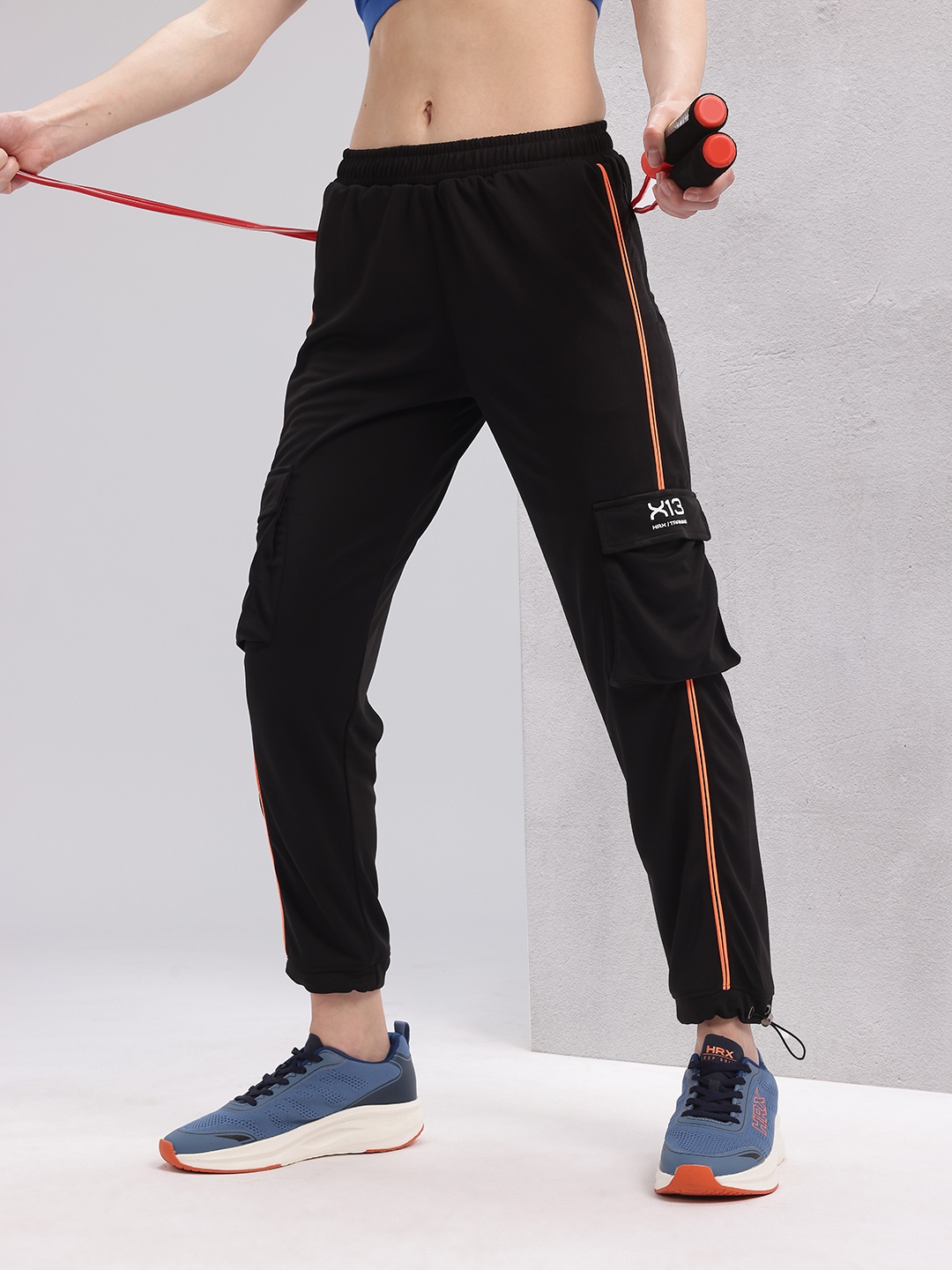 

HRX by Hrithik Roshan Women Cargo-Style Training Joggers, Black