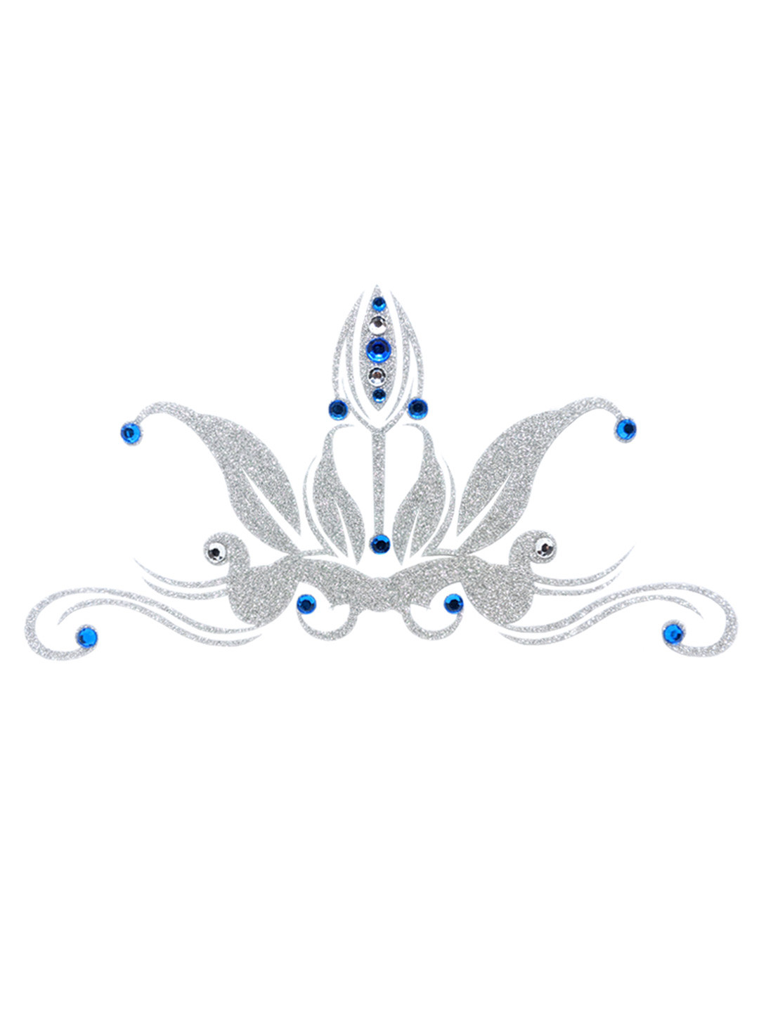 

Comet Busters Body Jewel Floral Temporary Tattoo, Silver
