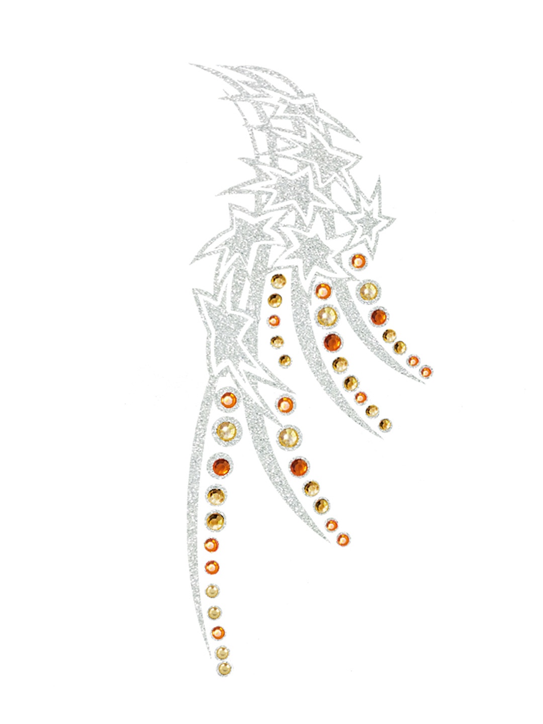 

Comet Busters Body Jewel Handcrafted Temporary Tattoo, Silver
