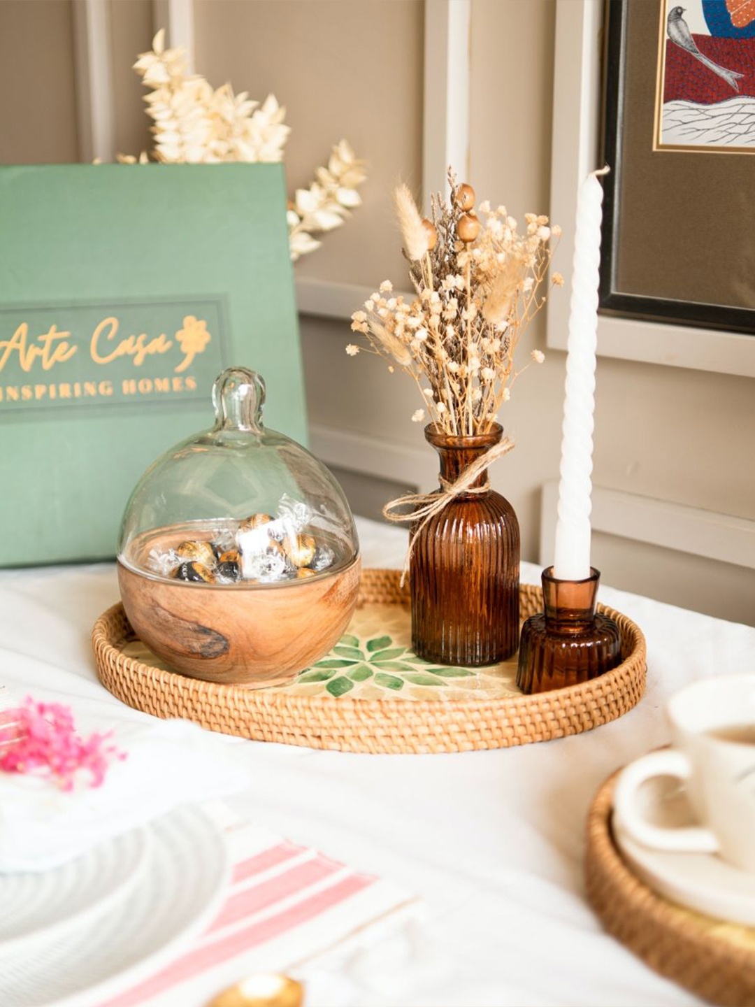 

ArteCasa Brown Wooden Container Glass Lid