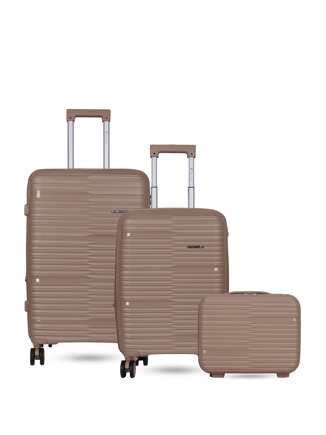 

Polo Class Set Of 2 With Vanity Textured Hard Sided Trolley Bag, Beige