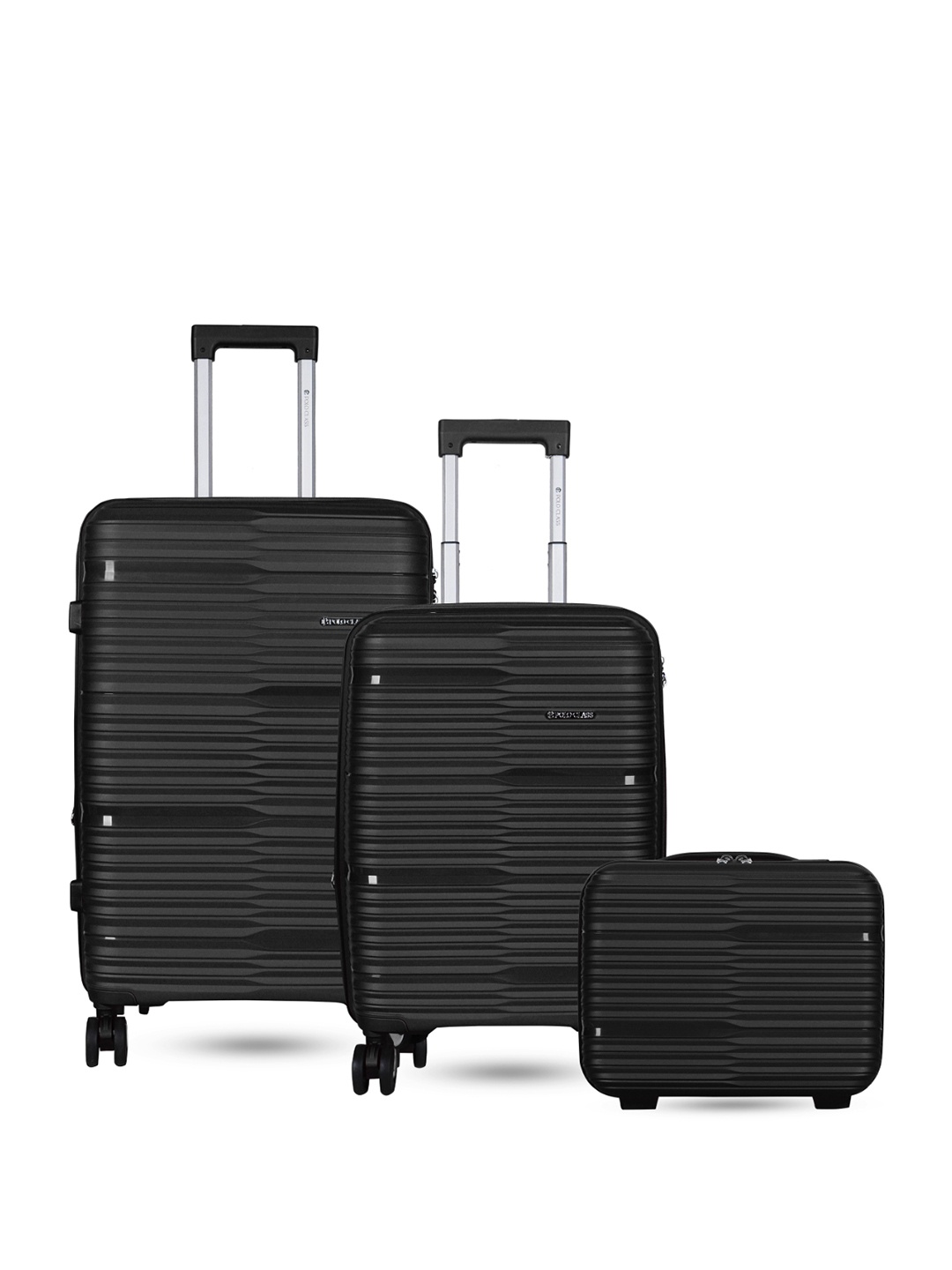 

Polo Class Set Of 2 Textured Hard-Sided Trolley Bag With vanity, Black