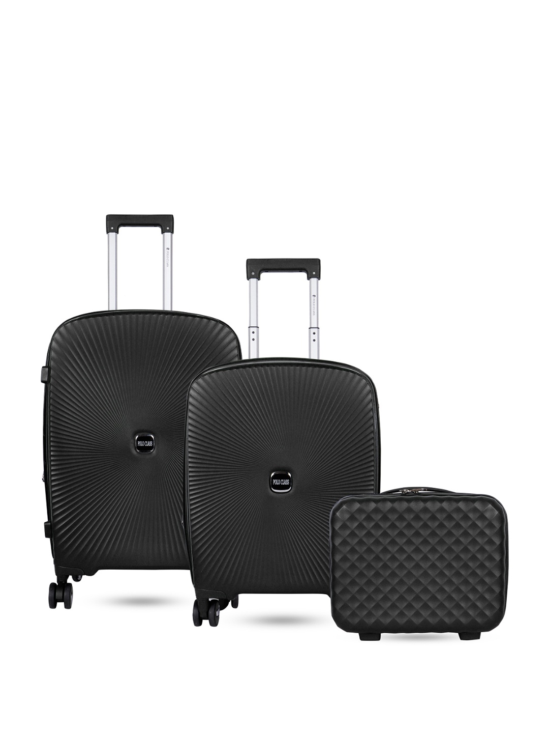 

Polo Class Set Of 2 Textured Hard-Sided Trolley Bag, Black