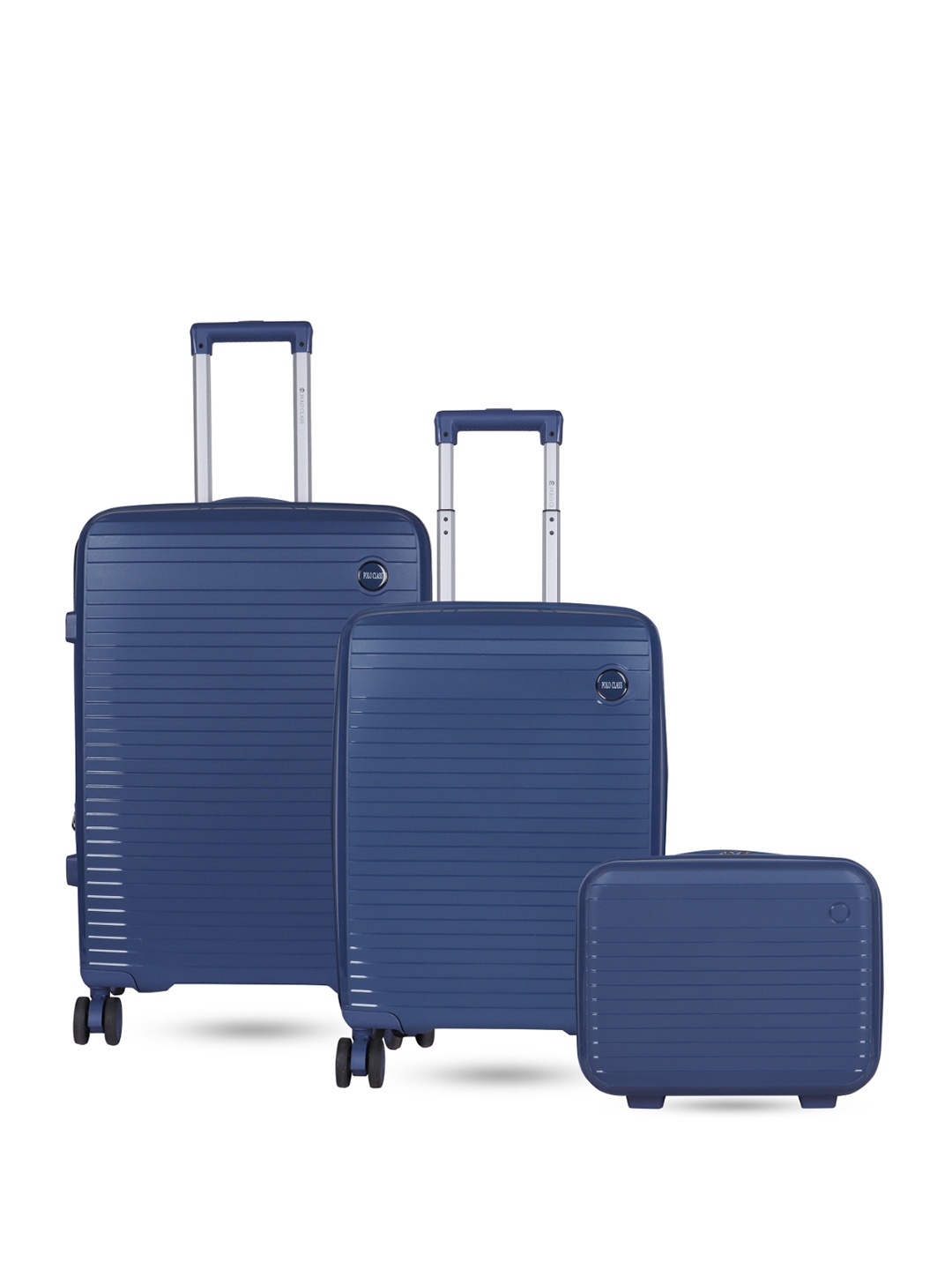 

Polo Class Set Of 2 Textured Hard-Sided Medium Trolley Bag, Blue