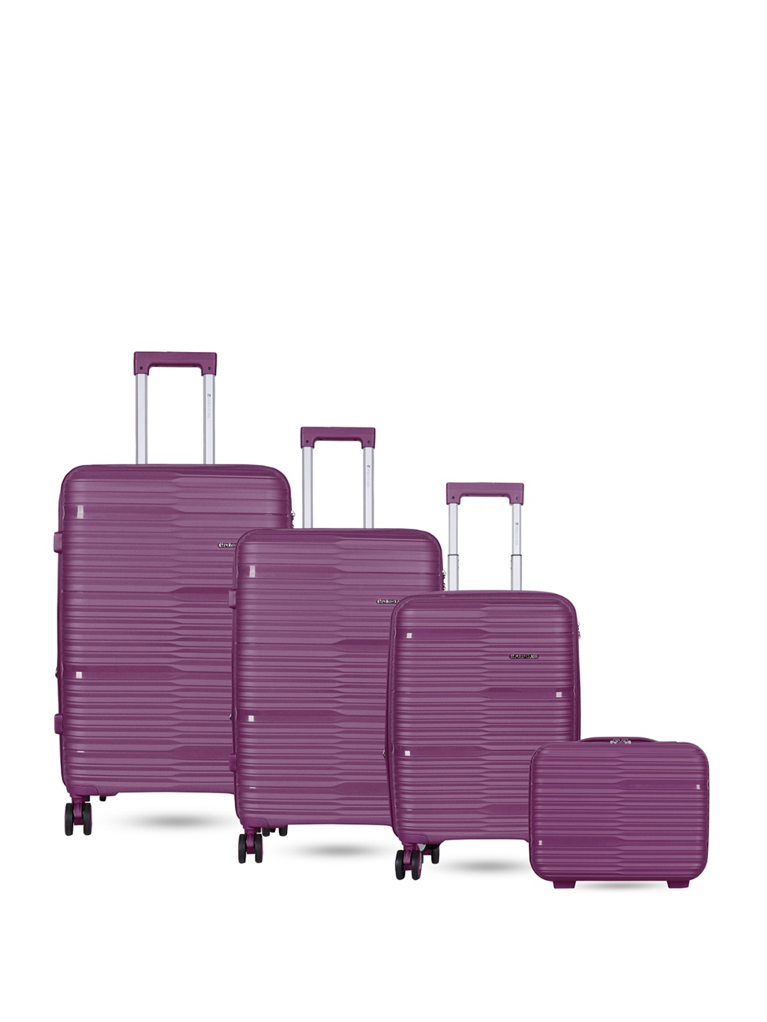 

Polo Class Unisex Set Of 3 Textured Hard-Sided Trolley Bags, Purple