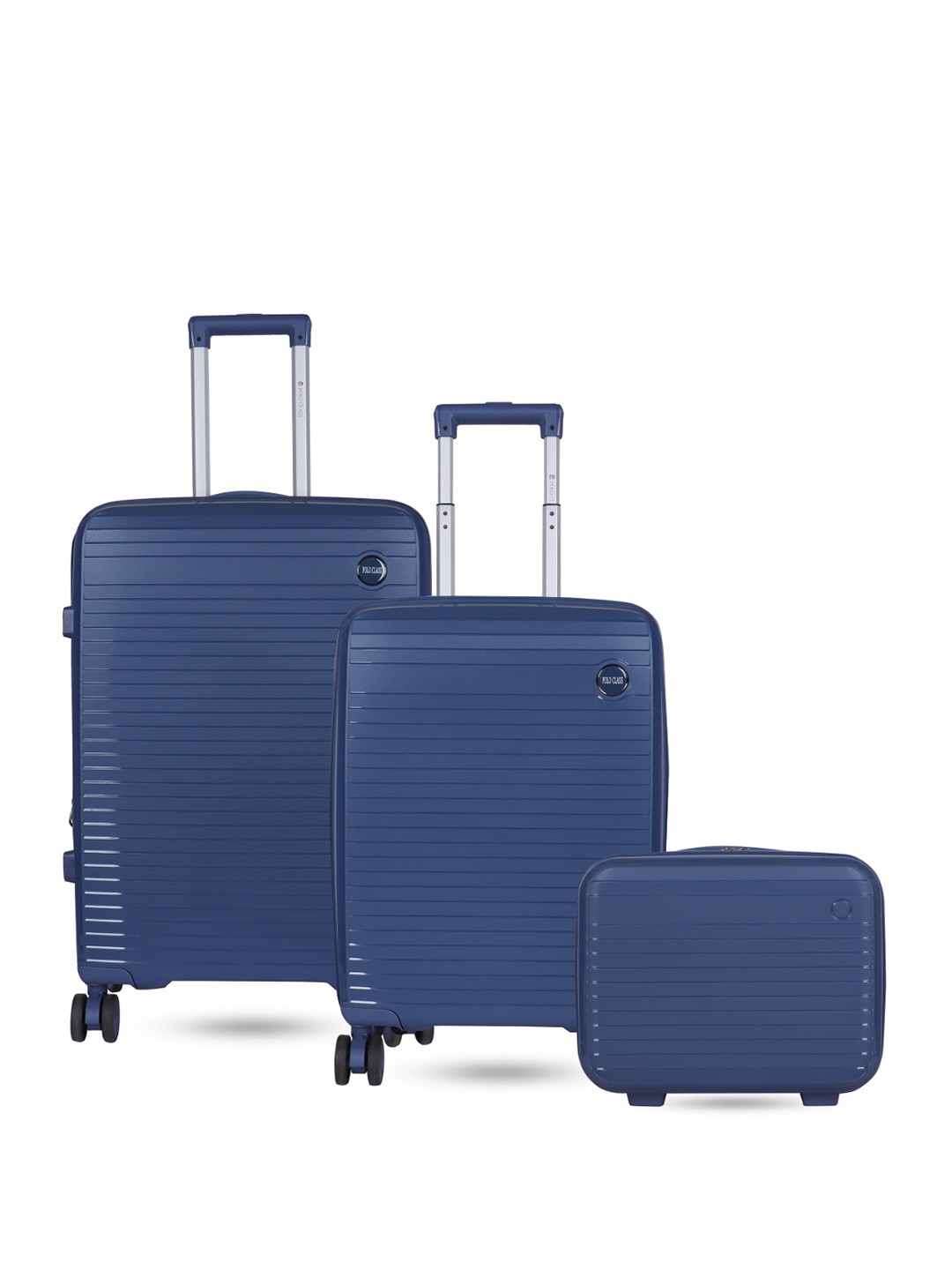

Polo Class Set Of 2 Textured Hard-Sided Trolley Suitcases, Blue