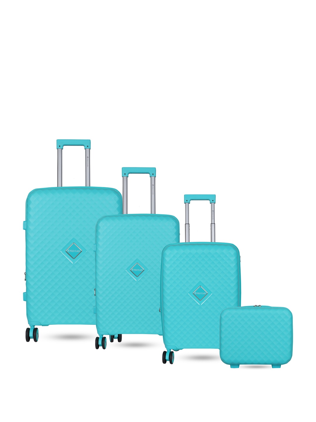 

Polo Class Set Of 3 Textured Hard-Sided Trolley Suitcases, Sea green