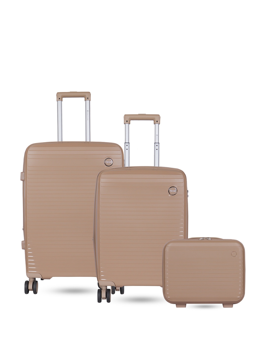 

Polo Class Set Of 2 Textured Hard-Sided Trolley Suitcases, Beige