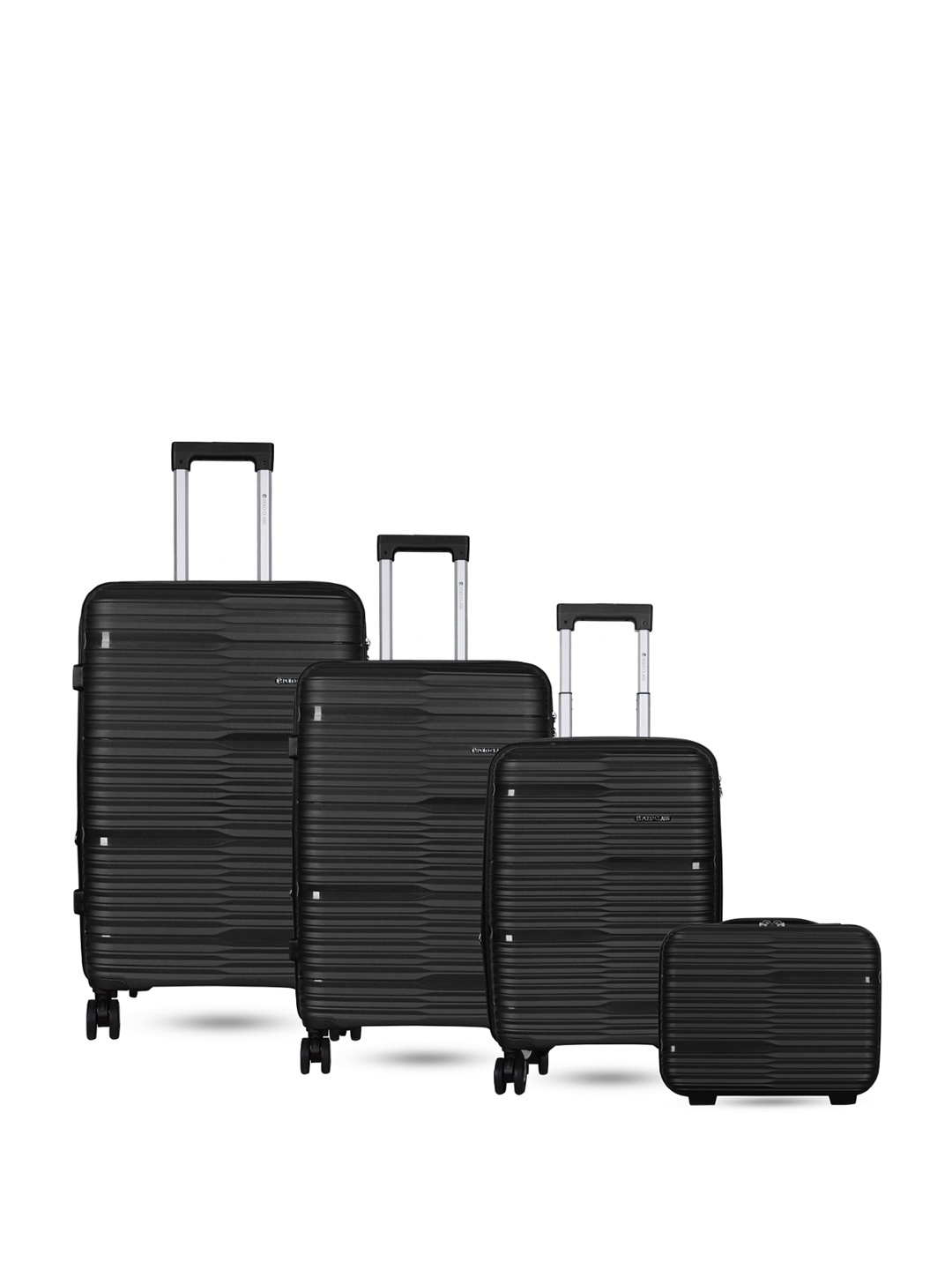 

Polo Class Set Of 3 Textured Hard-Sided Trolley Suitcases, Black