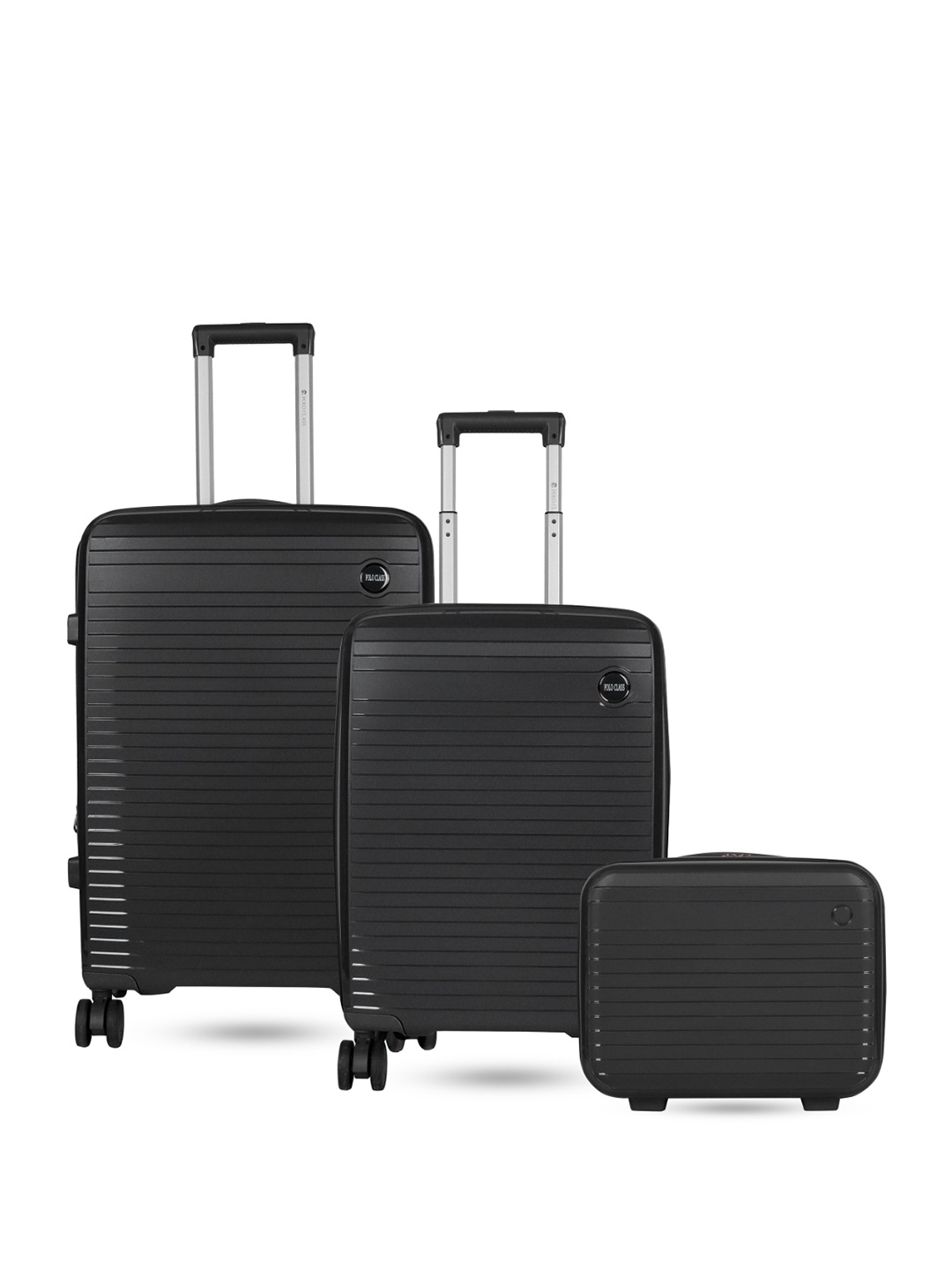 

Polo Class Set Of 2 Textured Hard-Sided Trolley Suitcases, Black