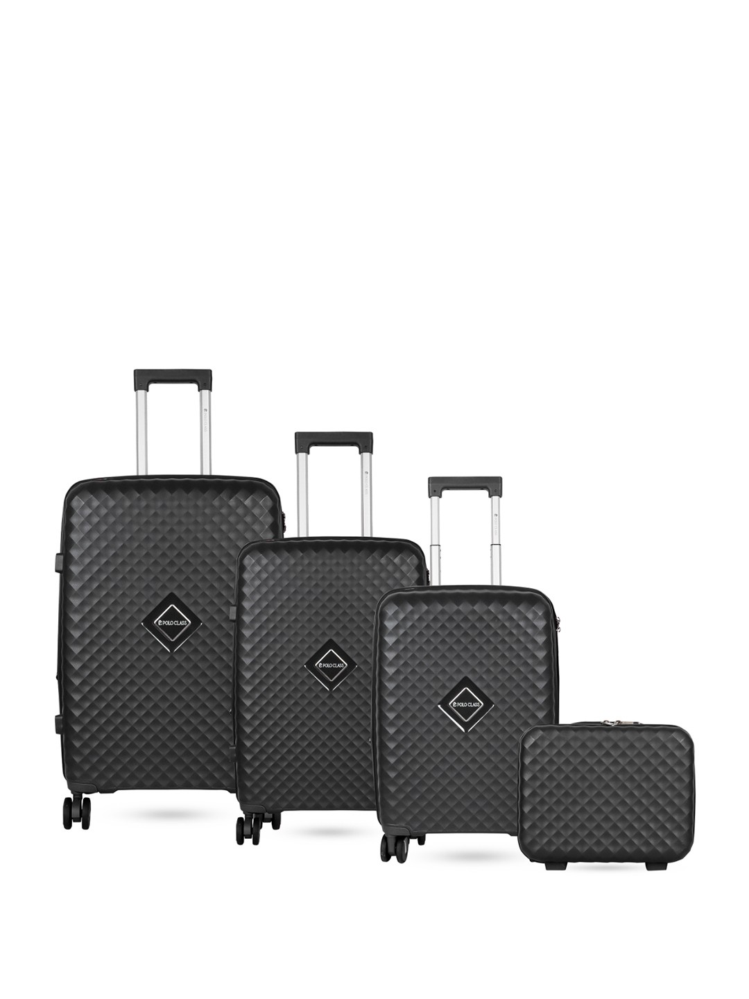 

Polo Class Unisex Set Of 3 With Vanity Hard-Sided Large & Medium, Cabin Trolley Bag, Black