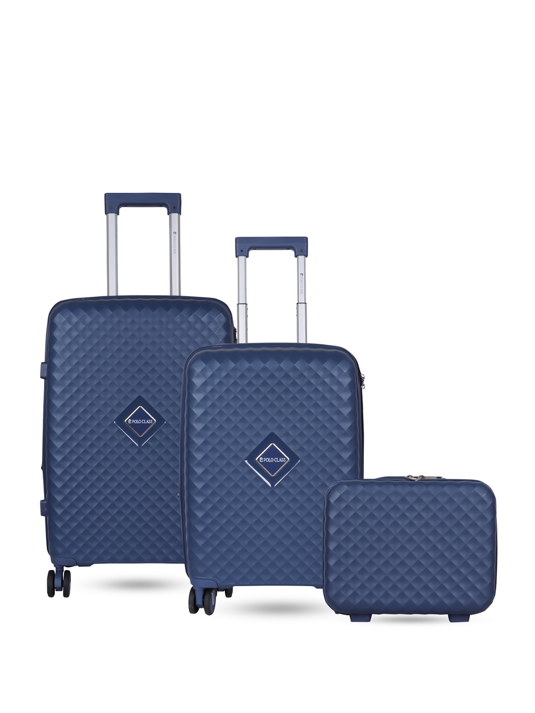 

Polo Class Set Of 2 Hard-Sided large & Medium Trolley Bag With Vanity, Blue