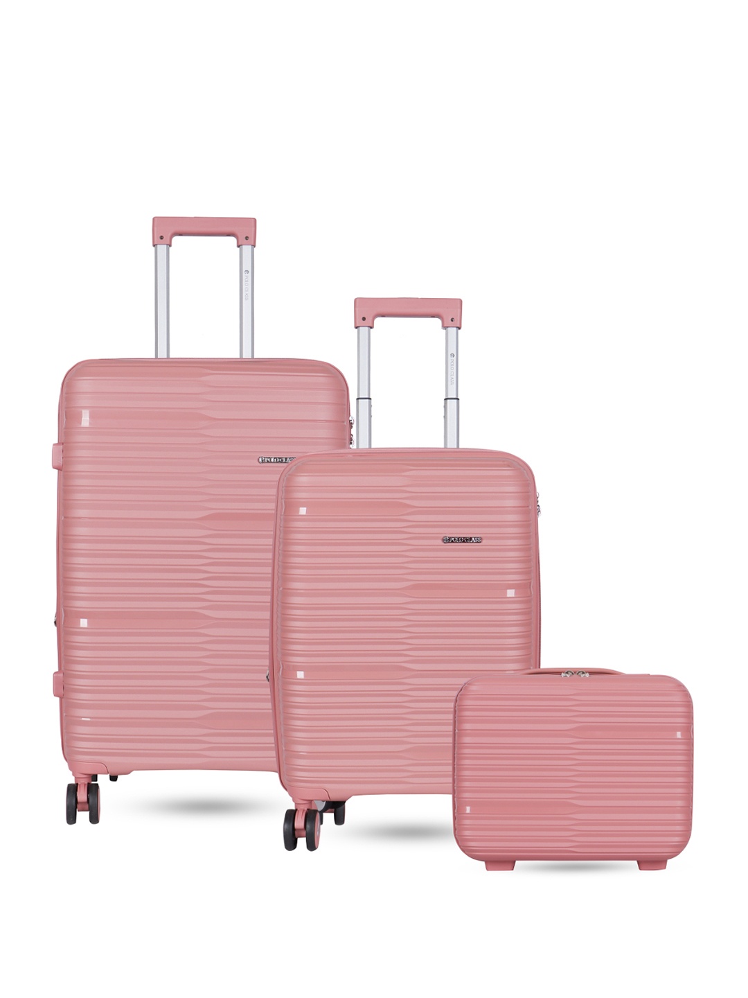 

Polo Class Set Of 2 Hard-Sided Medium & Cabin Trolley Bag, Pink