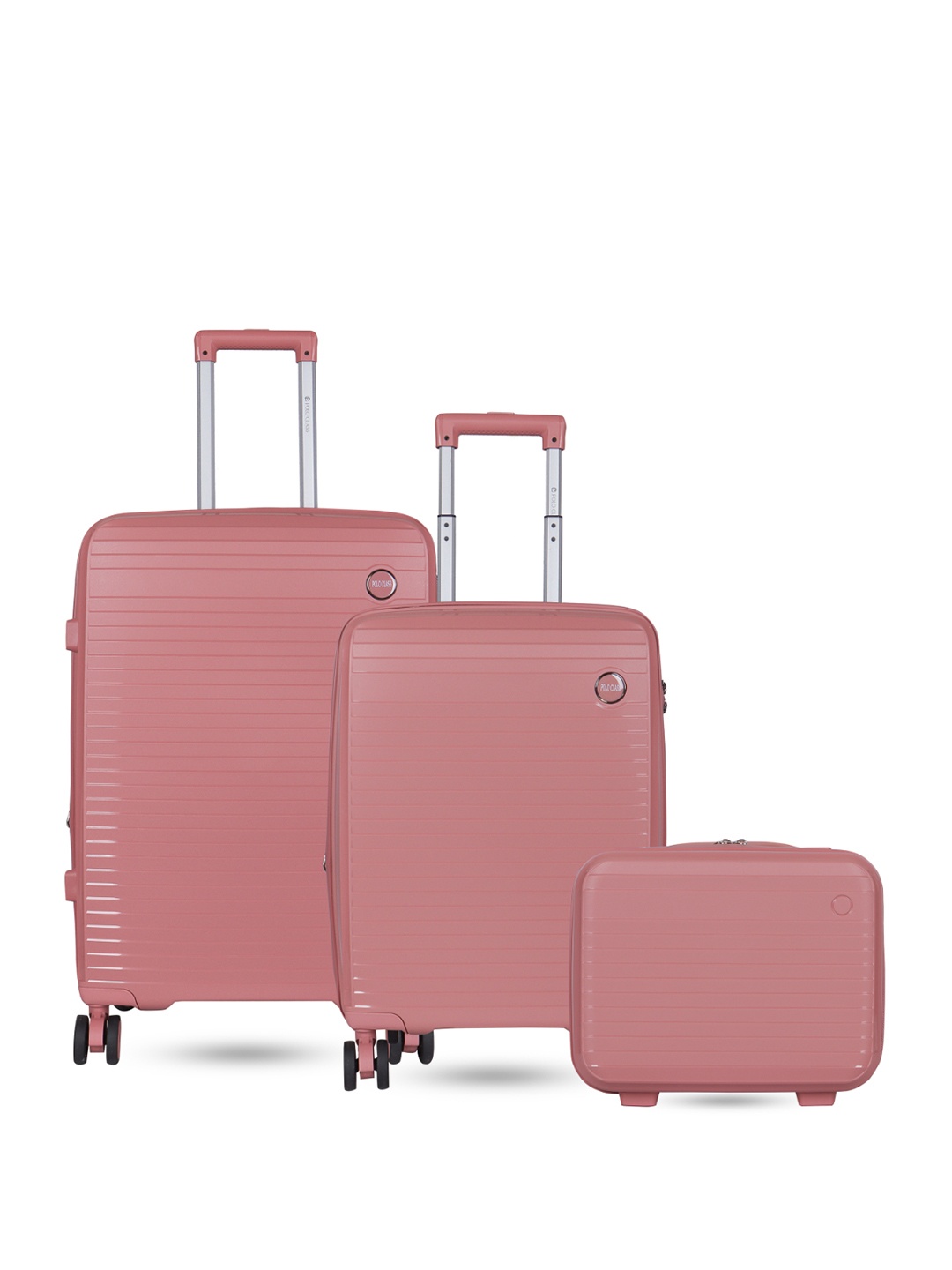 

Polo Class Set Of 2 Hard-Sided Medium & Cabin Trolley Bag, Pink