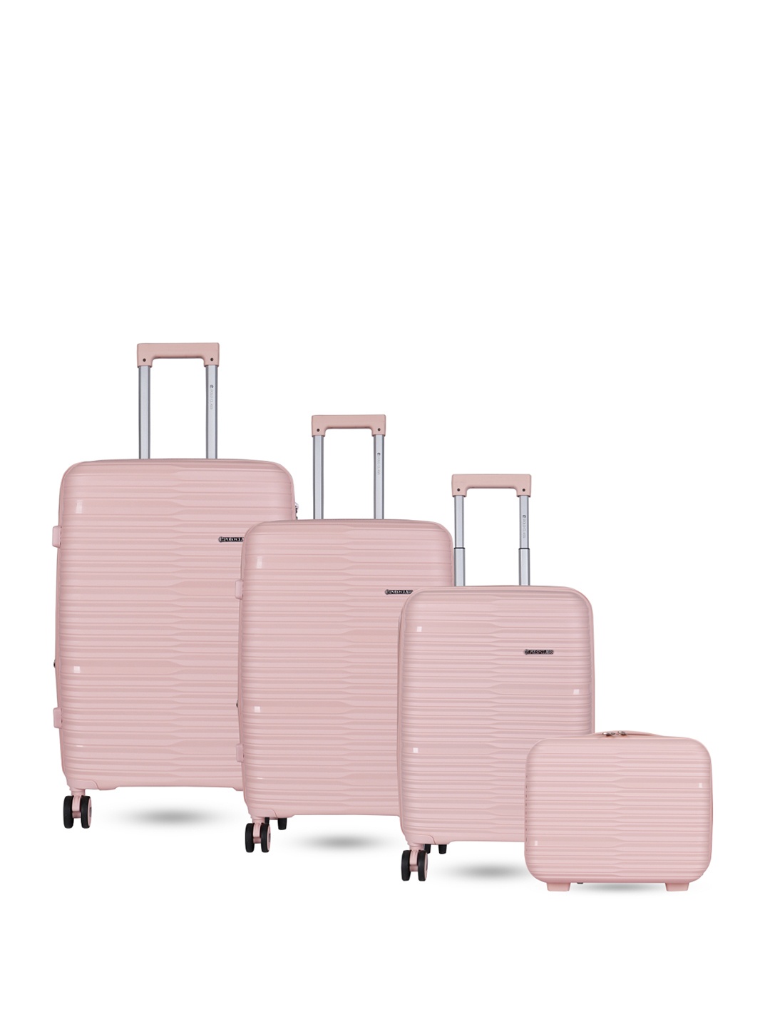 

Polo Class Set Of 3 Striped Hard-Sided Trolley Bags With Vanity, Pink