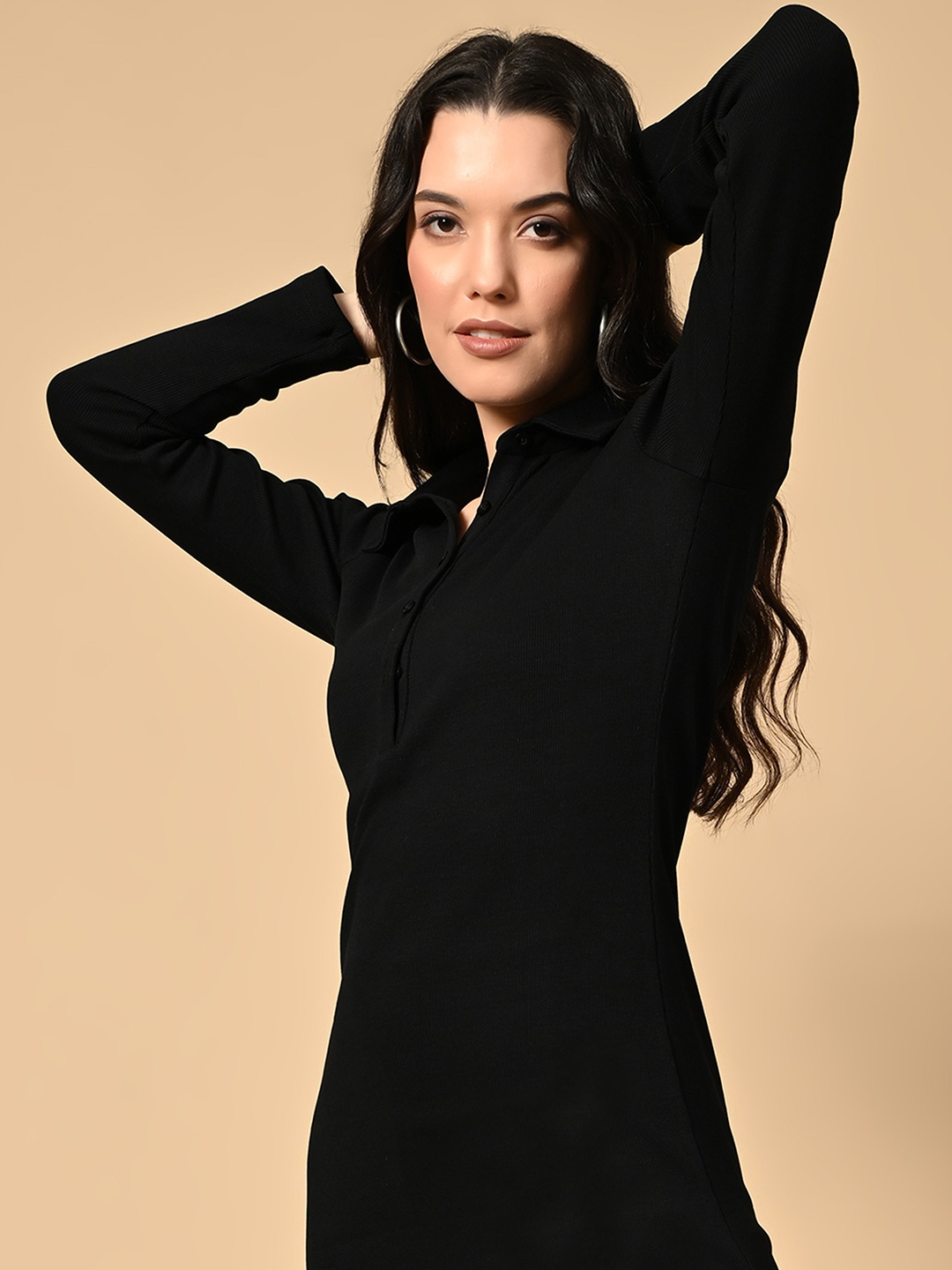 

PANDORNA Women Cotton Jumper Midi Dress, Black