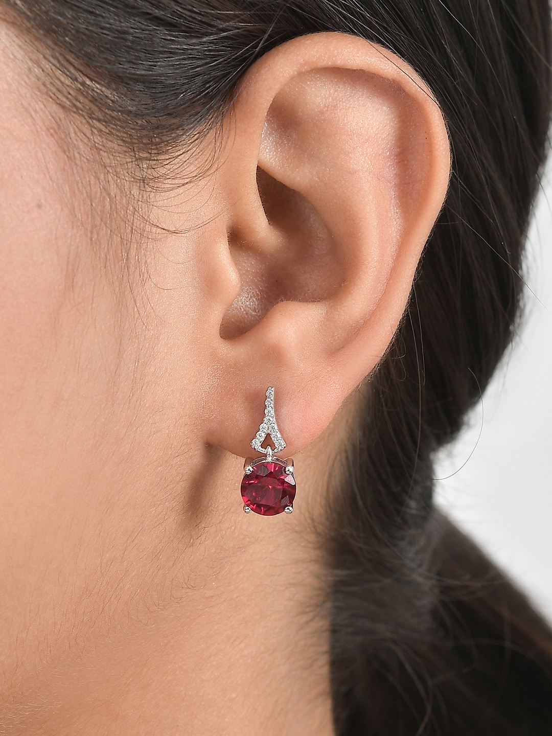 

Ornate Jewels 925 Silver 2.5 Carat Red Ruby Stud Earring