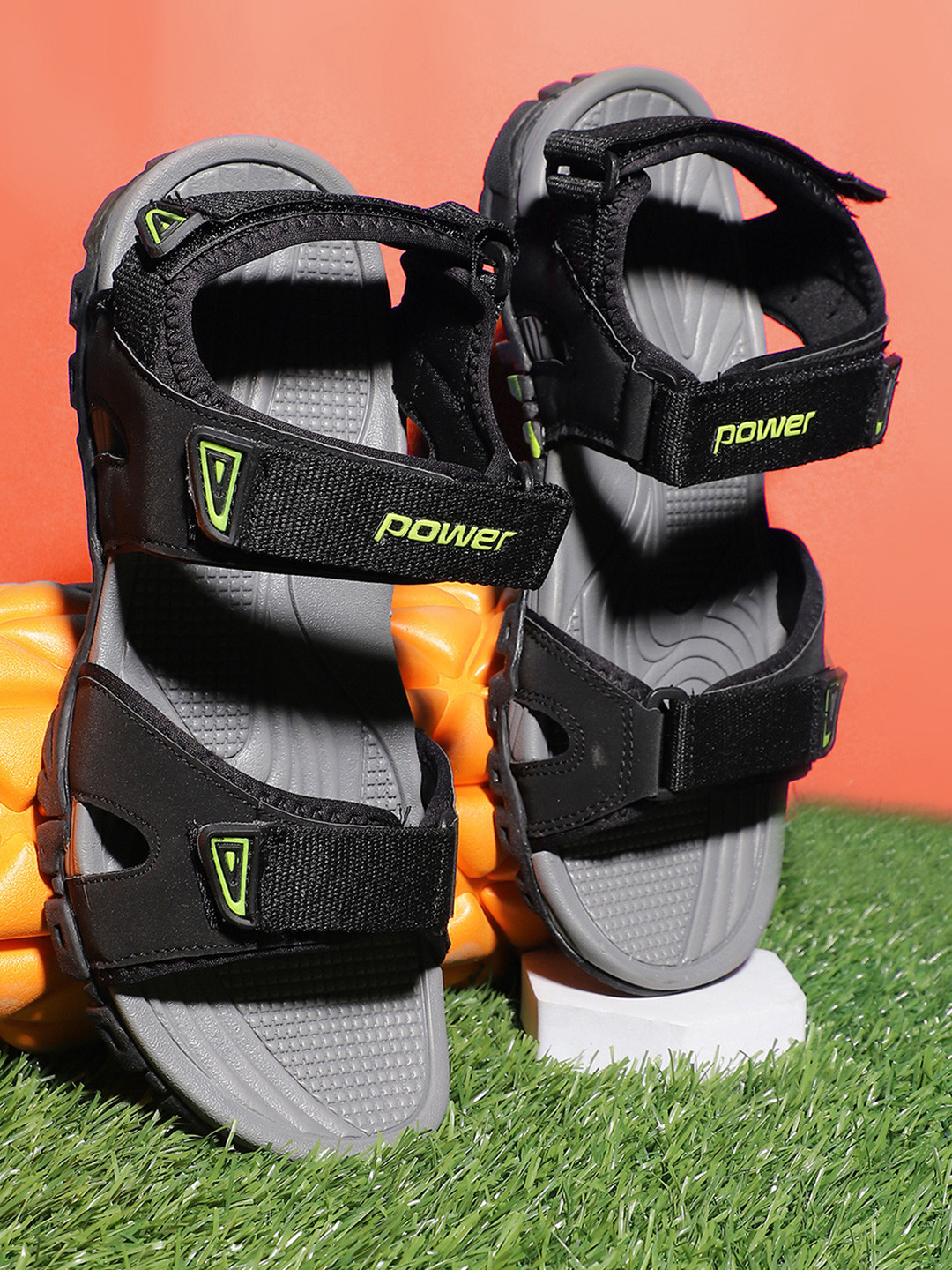 

Power Men Sporty Slip-On Sandals, Black
