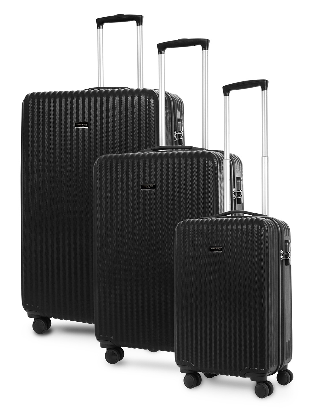 

Kenneth Cole Set Of 3 Hard-Sided Large, Medium & Cabin Trolley Bag, Black