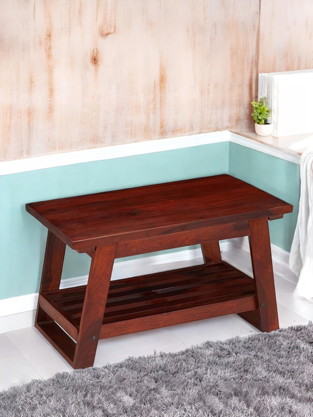 

Ikiriya Brown Wooden in Honey Finish Rectangle Shape Coffee Table