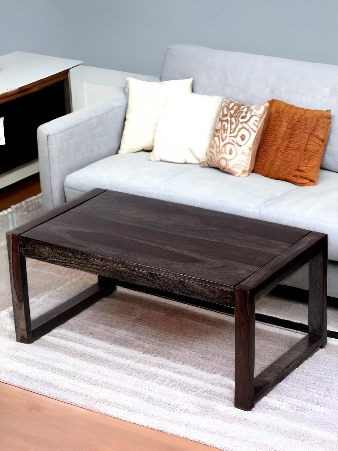 

Ikiriya Black Wood Contemporary Dark Mahagony Finish Rectangle Coffee Table