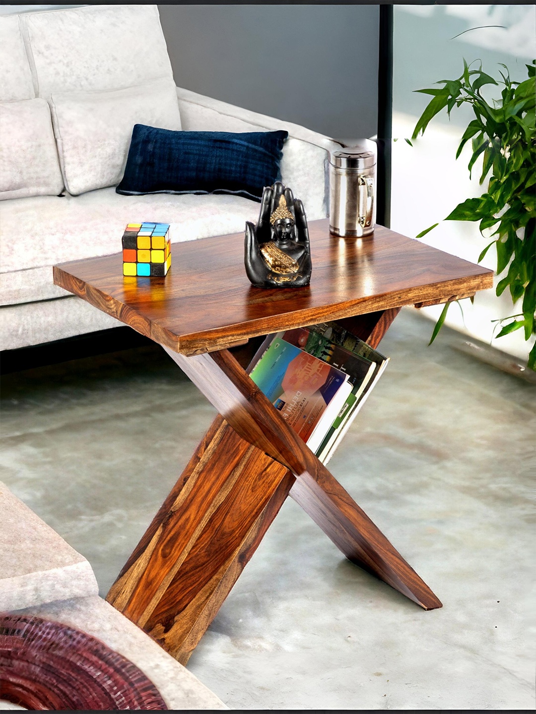 

Ikiriya Coffee Brown Wood Contemporary Teak Finish Rectangle Coffee Table