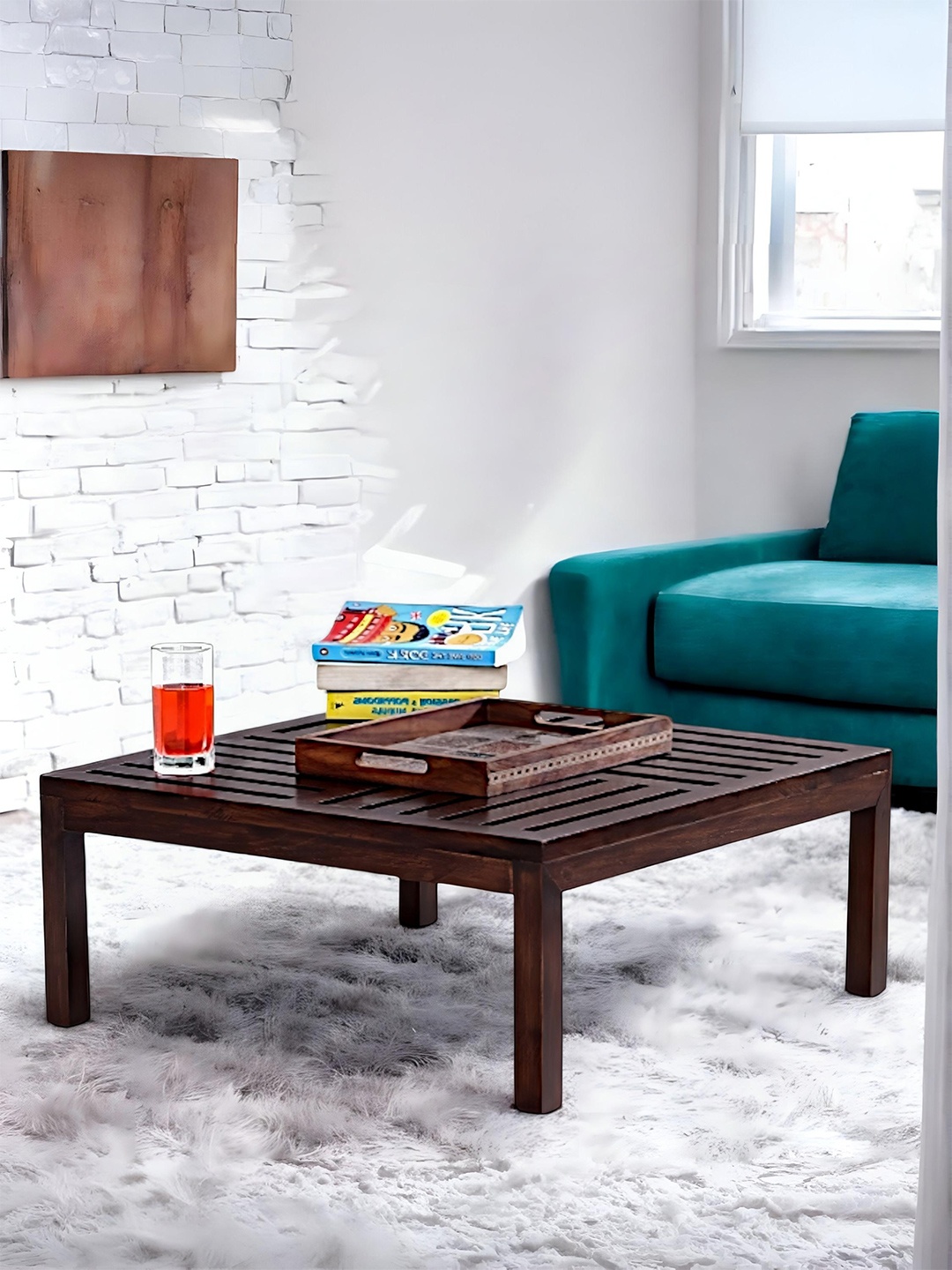 

Ikiriya Red Wooden Square Wood Contemporary Coffee Table