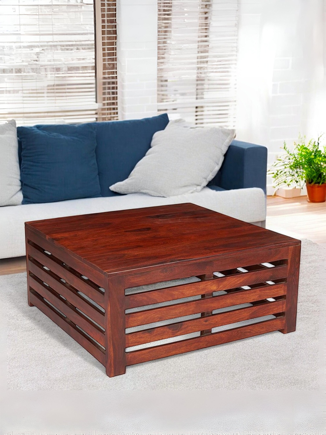 

Ikiriya Brown Square Shaped Sheesham Wooden Contemporary Coffee Table