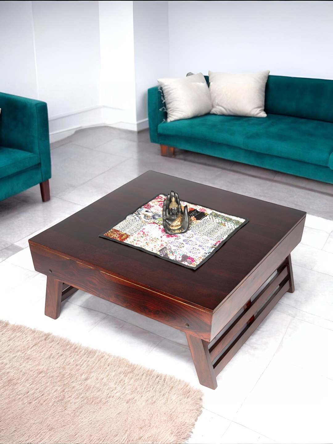

Ikiriya Red Square Shaped Sheesham Wooden Contemporary Coffee Table