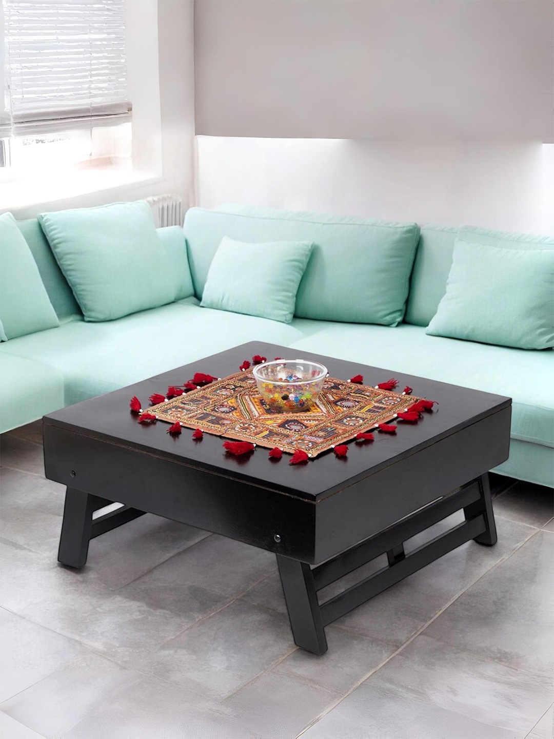 

Ikiriya Black Square Shaped Sheesham Wooden Contemporary Coffee Table