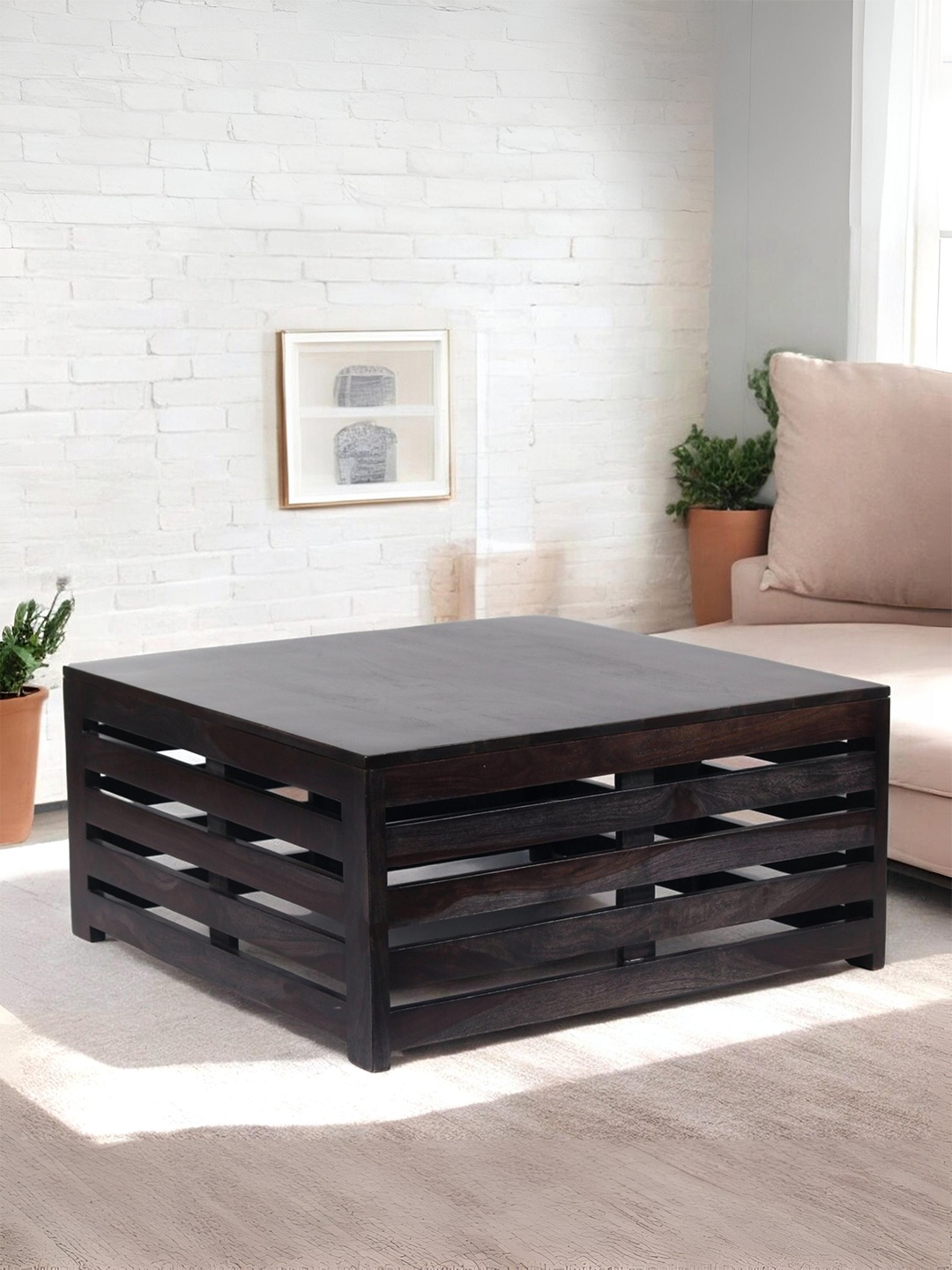 

Ikiriya Black Wood Contemporary Dark Mahagony Finish Square Coffee Table