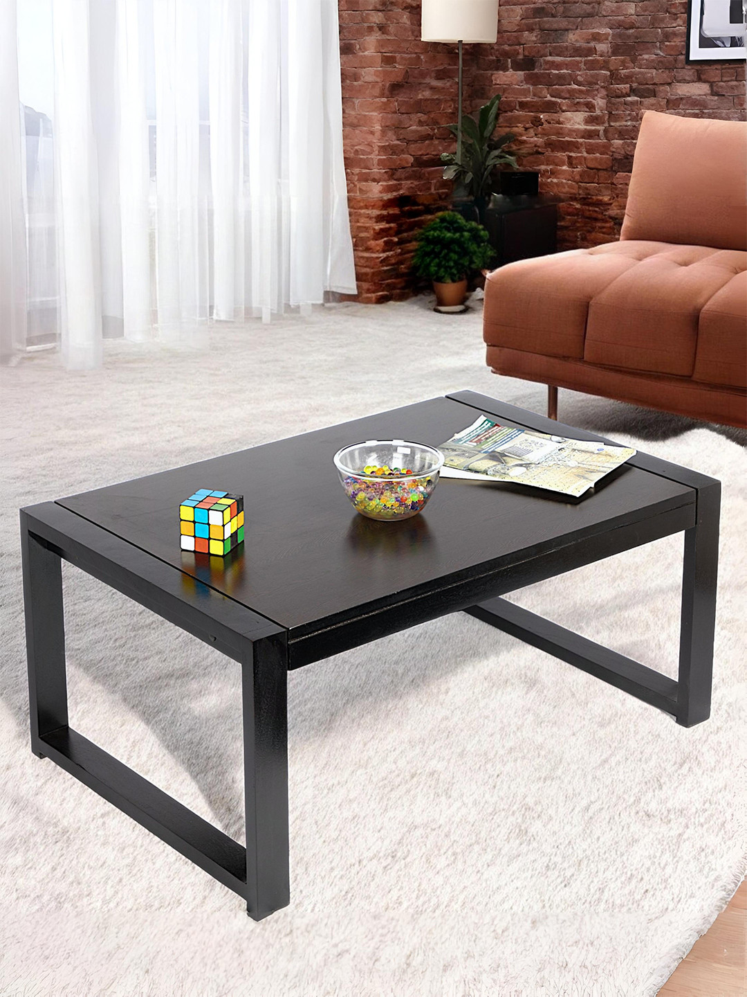 

Ikiriya Black Wood Contemporary Dark Mahagony Finish Rectangle Coffee Table