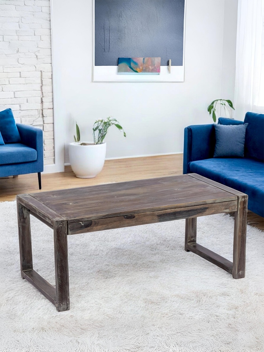 

Ikiriya Grey Rectangle Shaped Sheesham Wooden Contemporary Coffee Table