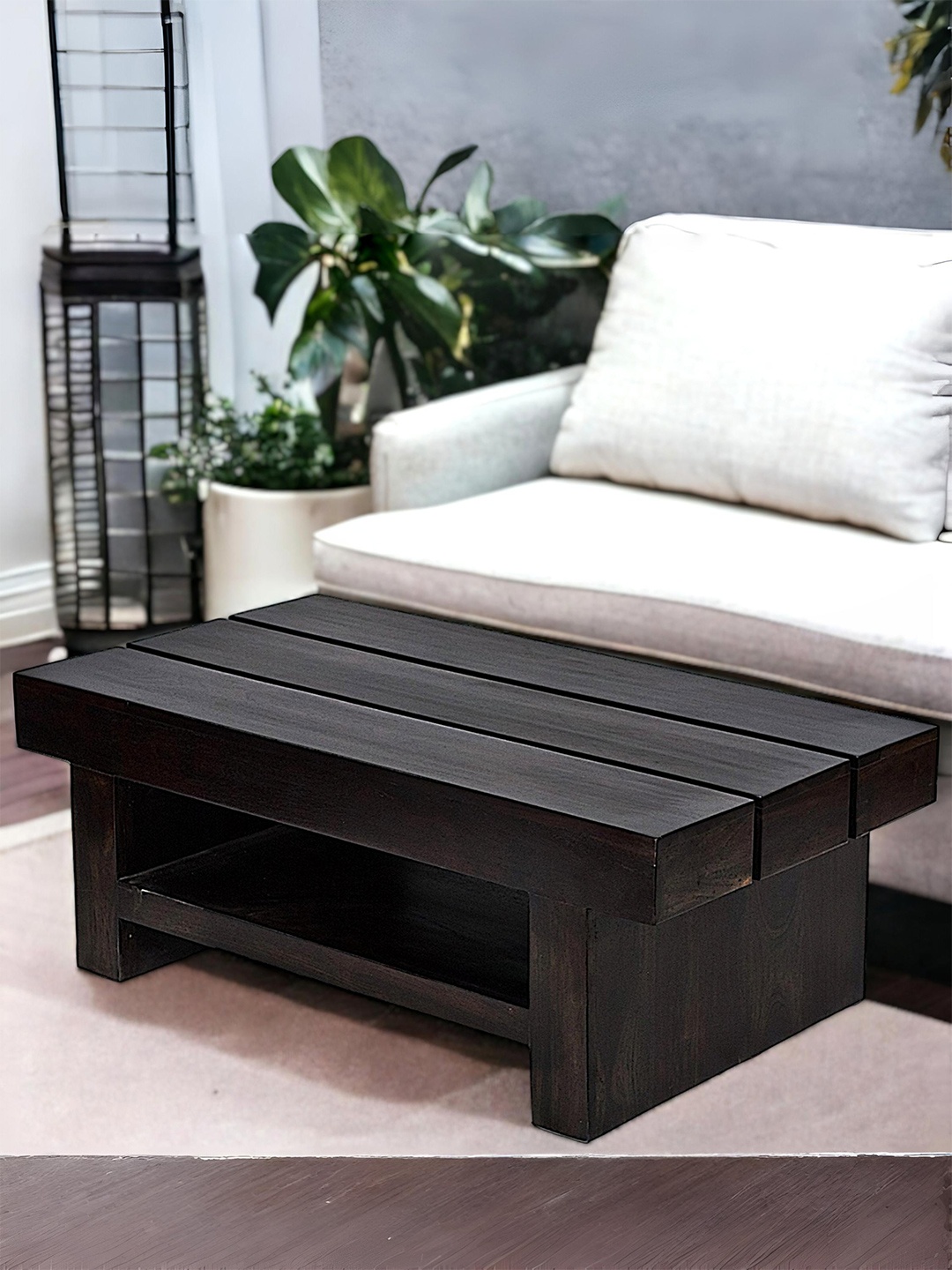 

Ikiriya Black Rectangle Shaped Sheesham Wooden Contemporary Coffee Table