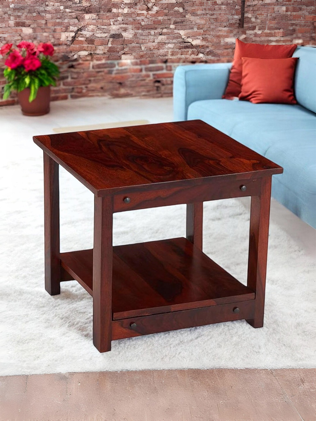 

Ikiriya Red Square Wood Contemporary Coffee Table