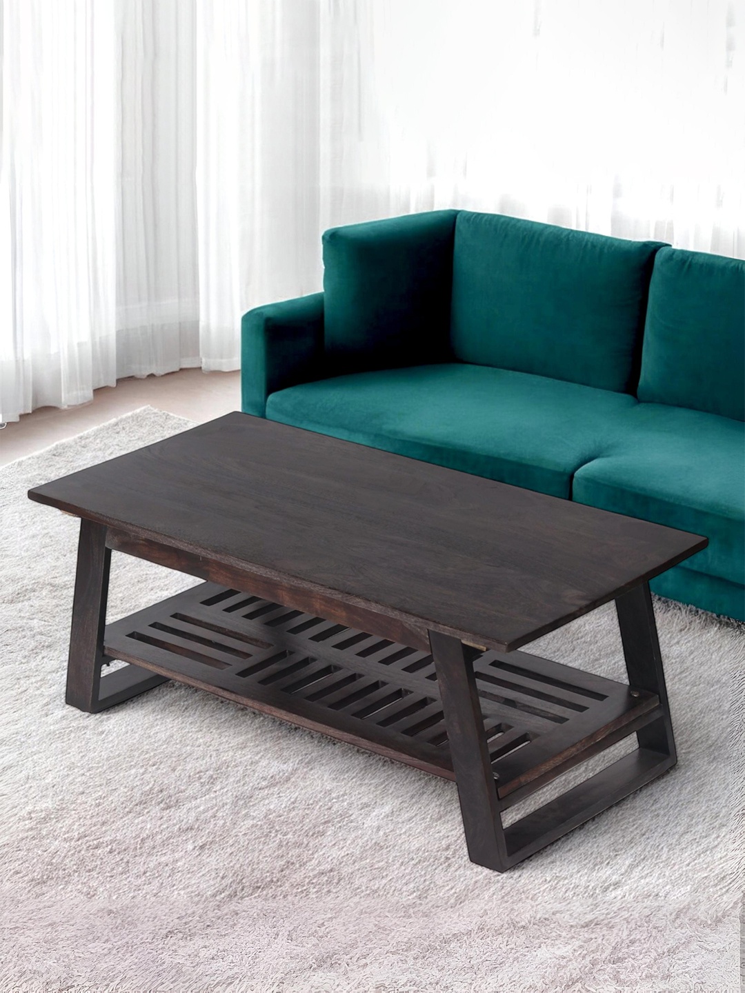 

Ikiriya Black Rectangle Wood Contemporary Coffee Table