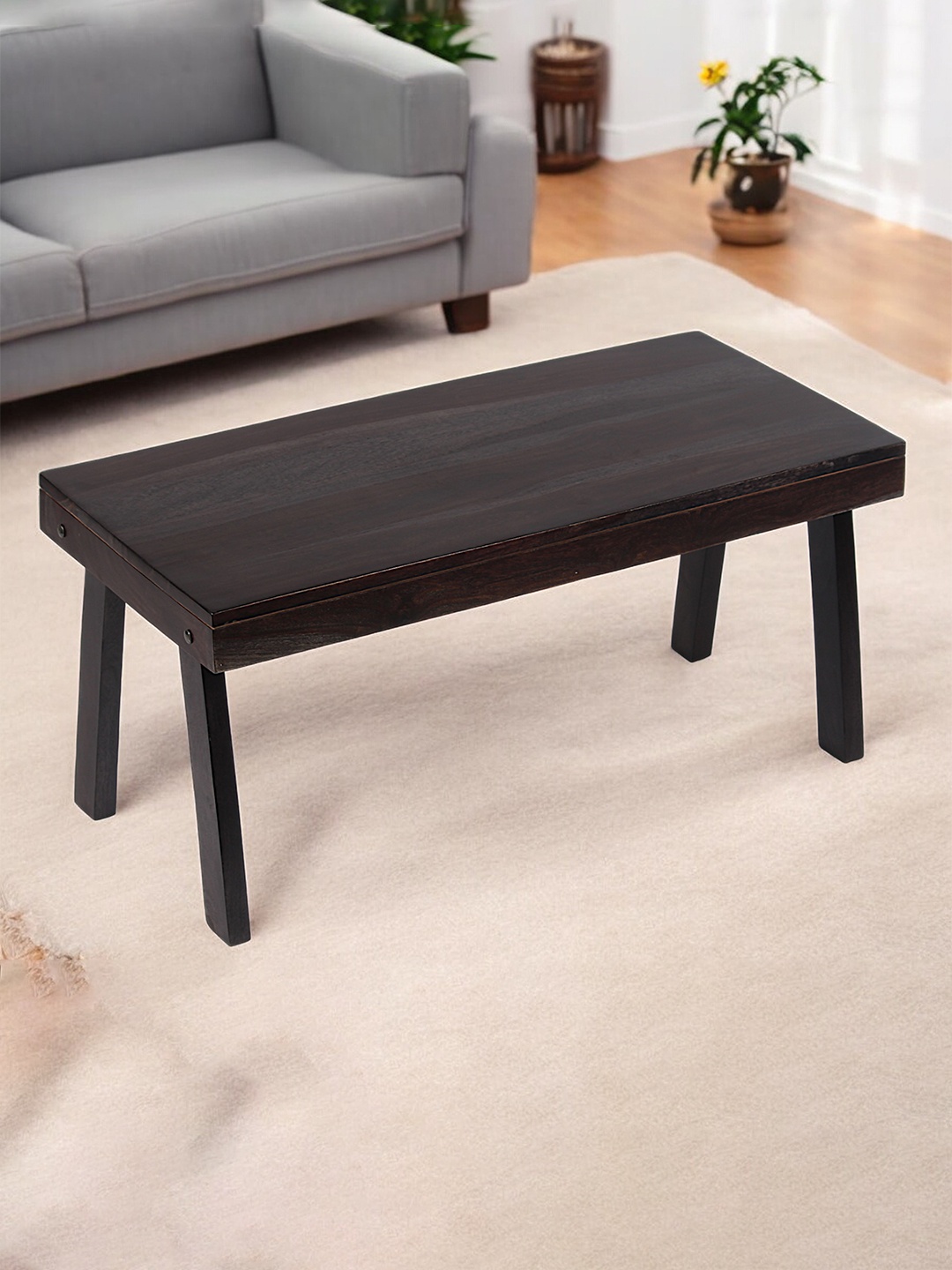 

Ikiriya Black Sheesham Wood Mahagony Finish Rectangle Shaped Coffee Table