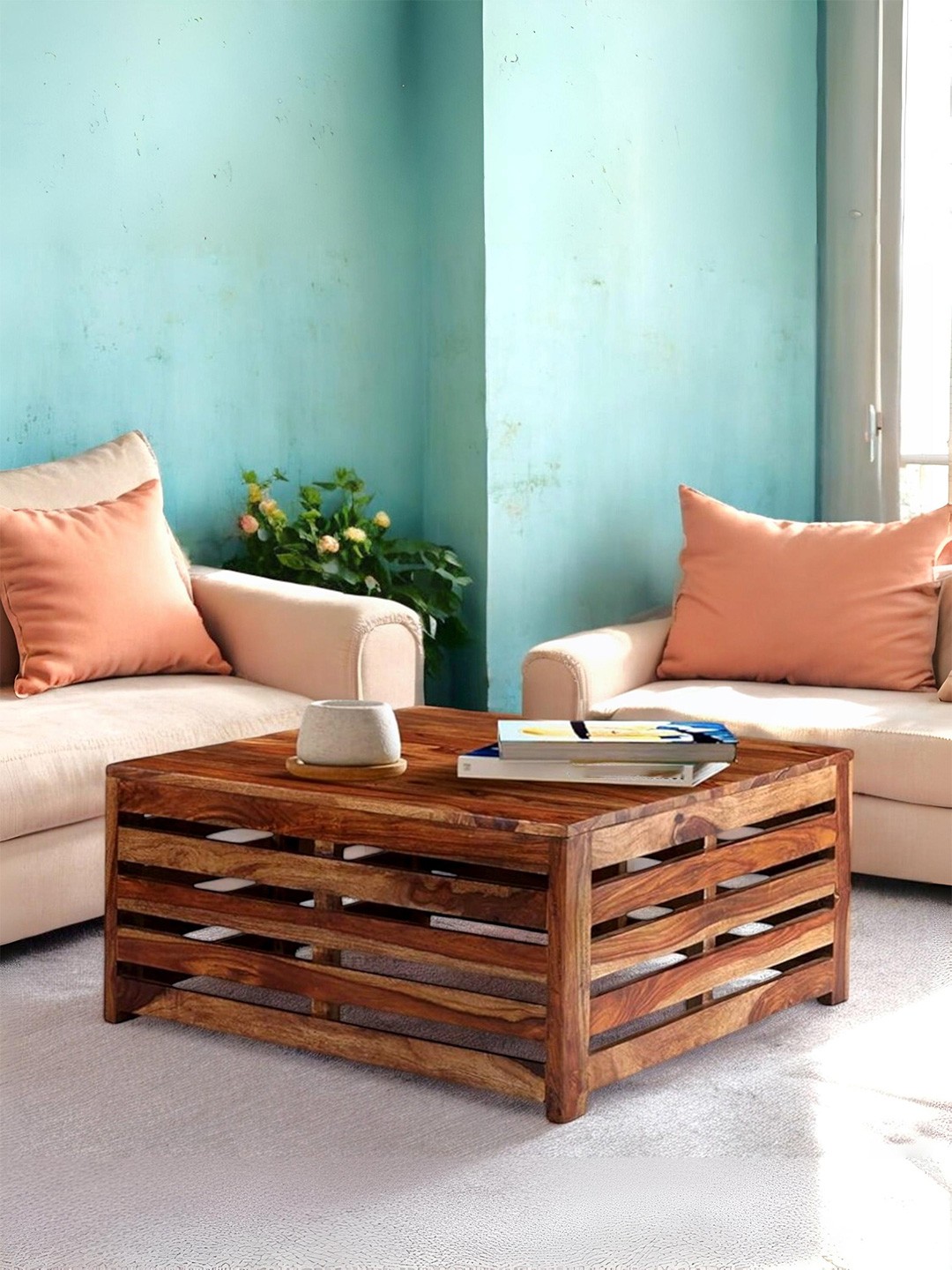 

Ikiriya Coffee Brown Square Wood Contemporary Coffee Table