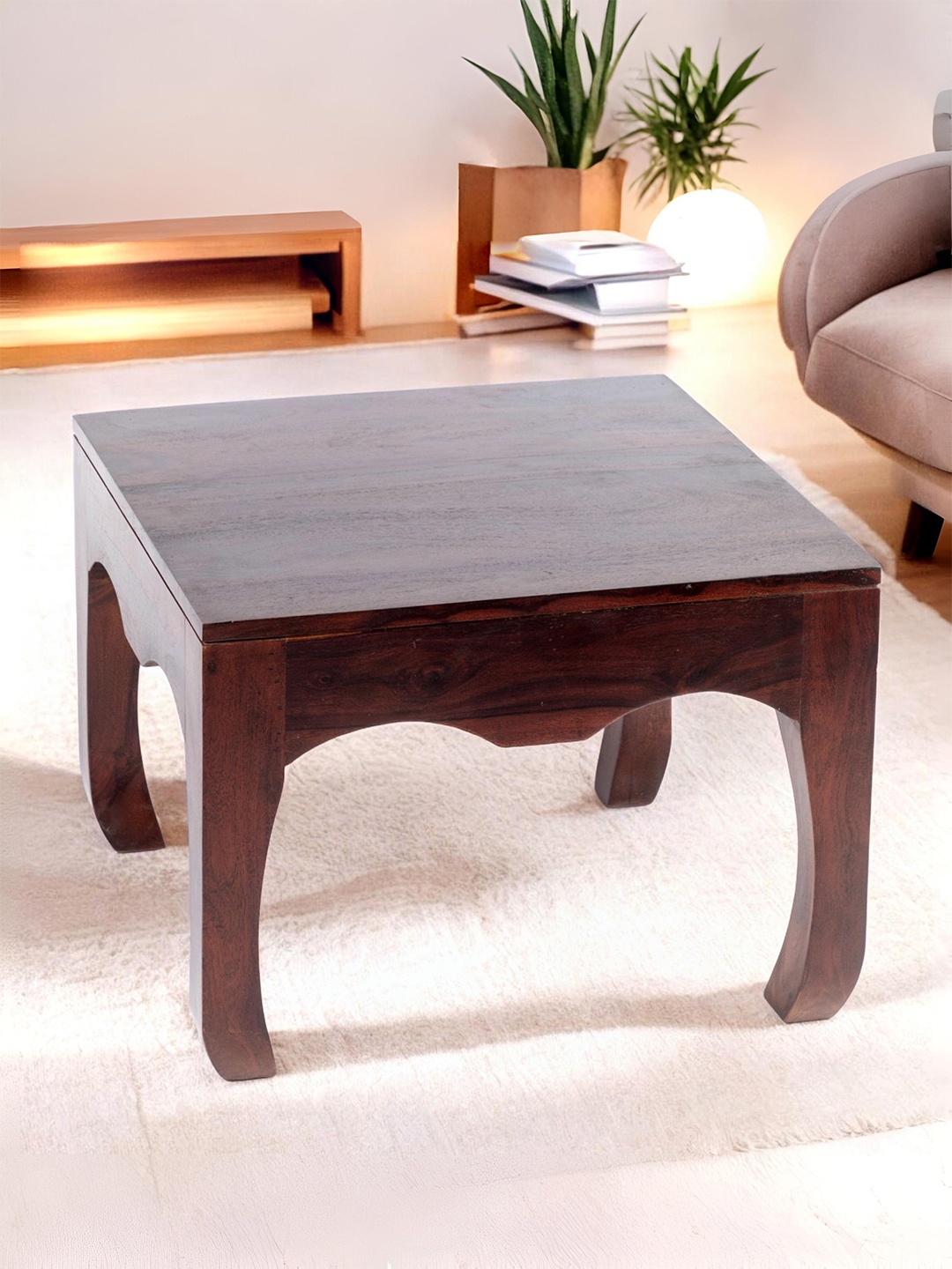 

Ikiriya Brown Square Wood Contemporary Coffee Table