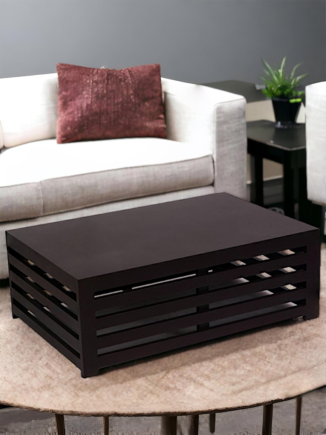 

Ikiriya Black Rectangle Wood Contemporary Coffee Table