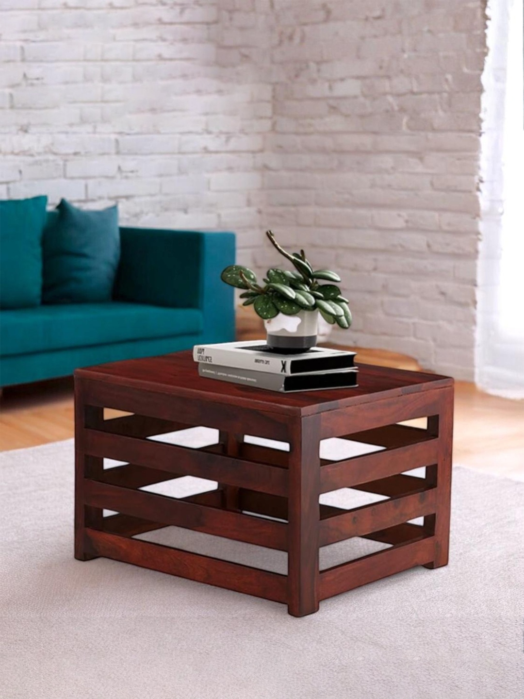 

Ikiriya Red Square Wood Contemporary Coffee Table