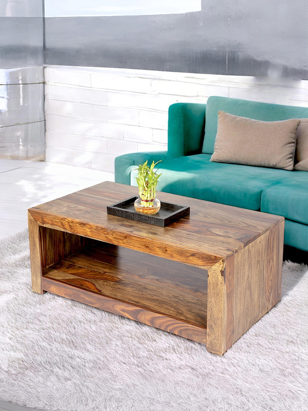 

Ikiriya Coffee Brown Rectangle Wood Contemporary Coffee Table