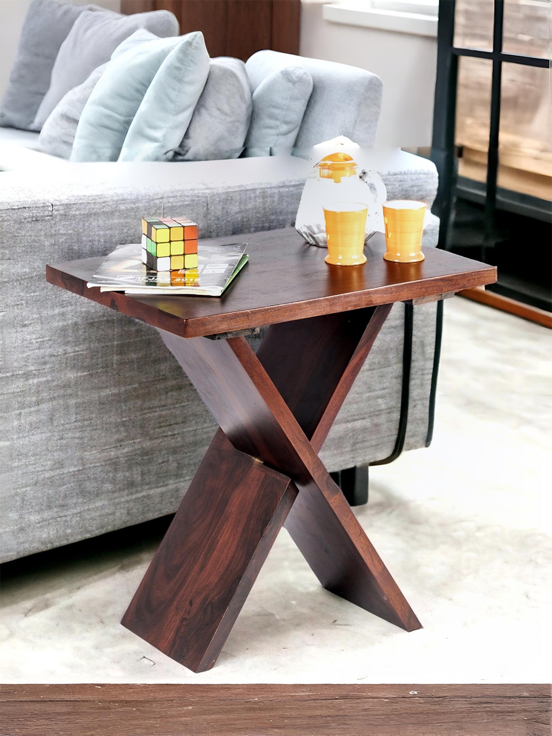 

Ikiriya Brown Wood Contemporary Dark Walnut Finish Rectangle Coffee Table