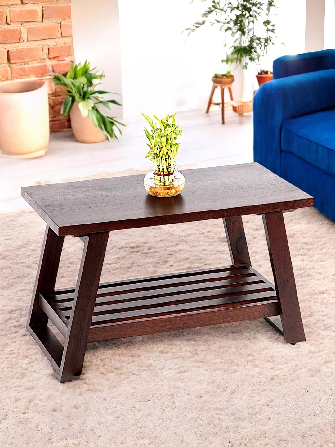 

Ikiriya Red Textured Wooden Rectangle Coffee Table