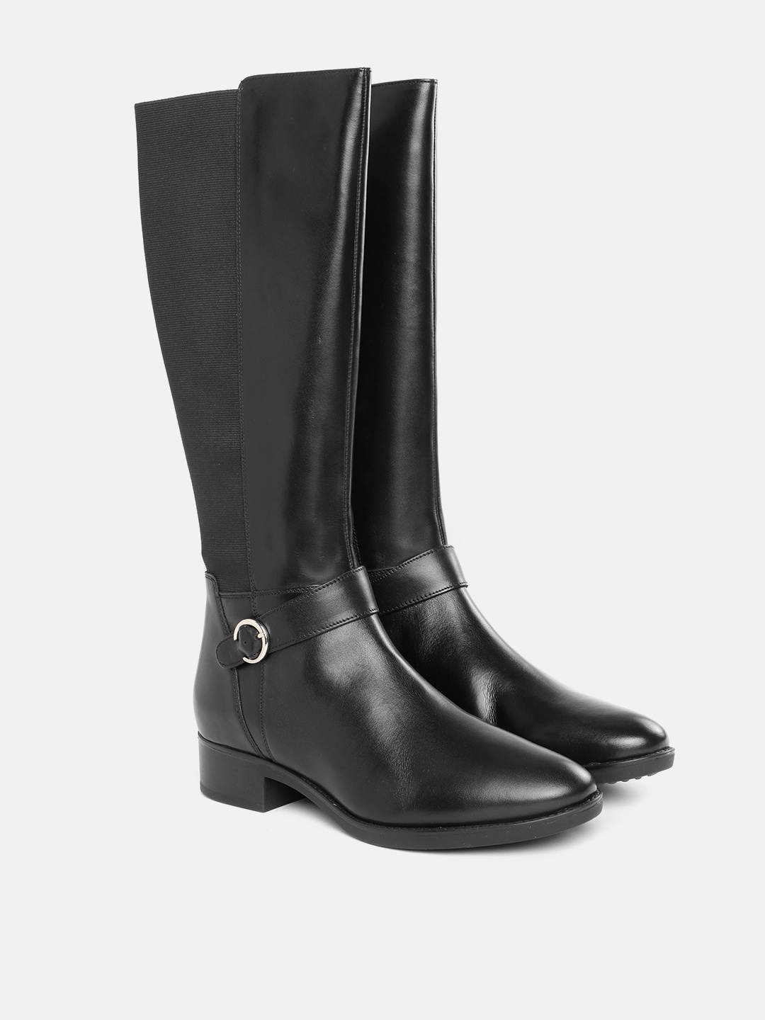 

Geox Women D Felicity C Leather Heeled High-Top Regular Boots, Black