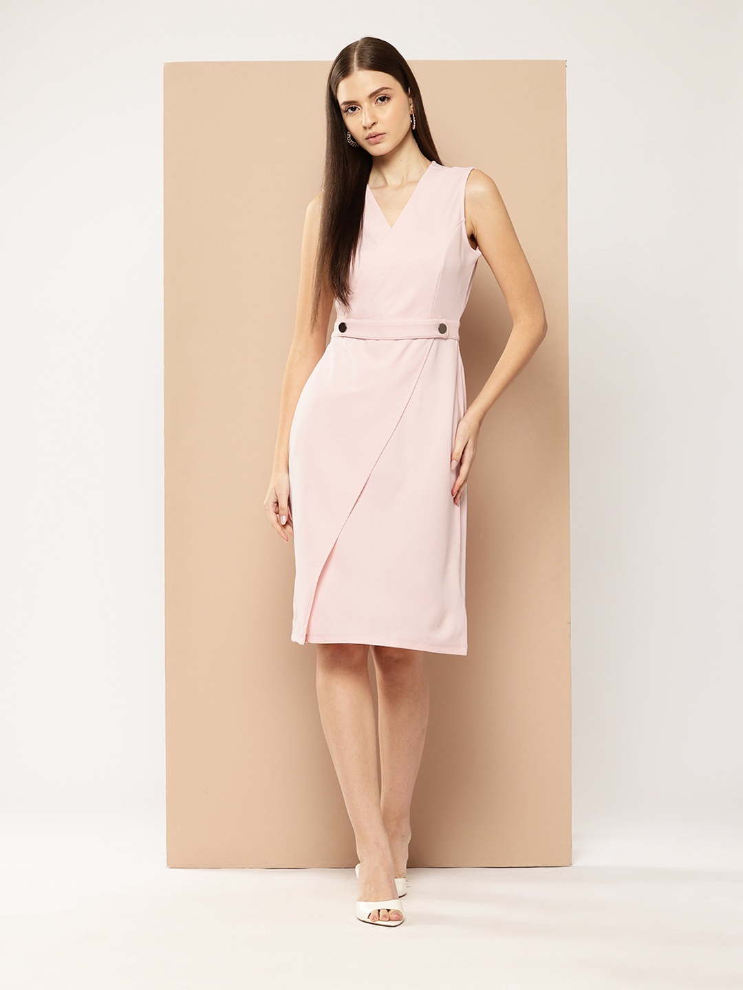

her by invictus Formal Wrap Dress, Pink